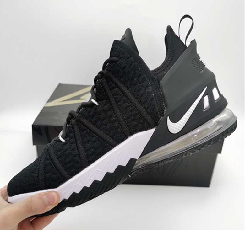 2020 Nike LeBron James 18 Black White Basketball Shoes - Click Image to Close